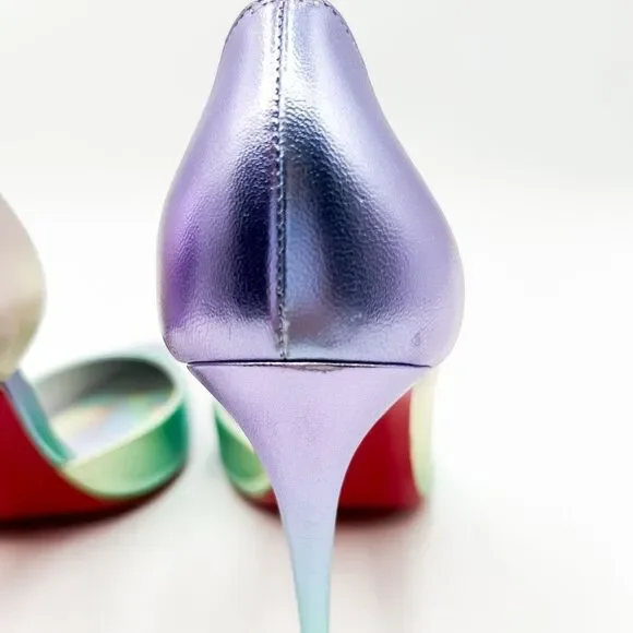 Christian Louboutin Iriza Pumps 100 Ombré Iridescent Heels EU 37.5 US 7.5 - Picture 6 of 14